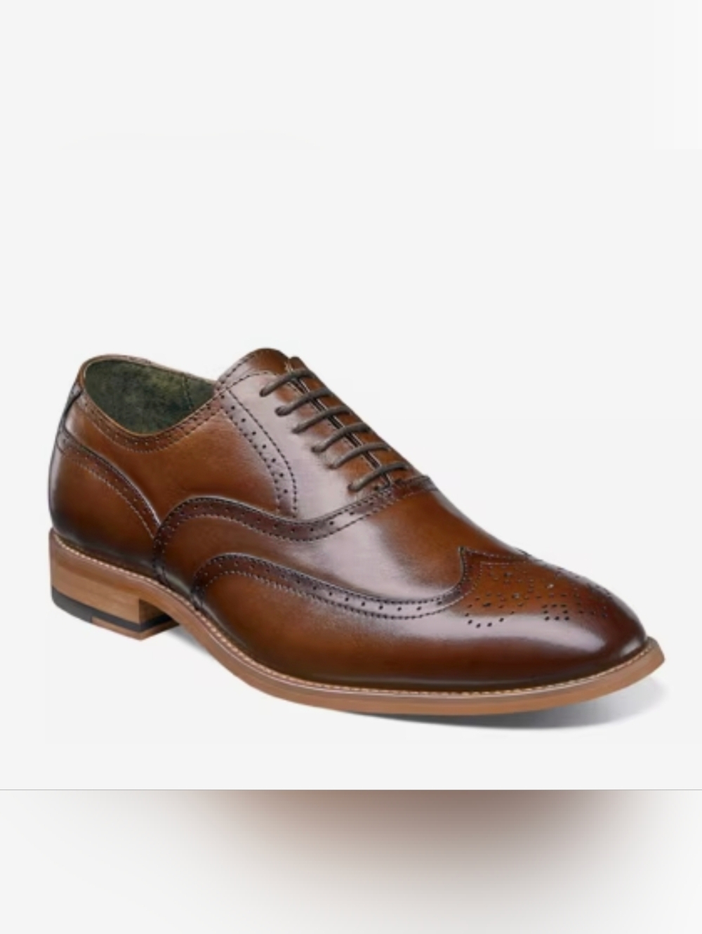 Stacy Adams Dunbar Oxford Wingtip In Color Cognac Size 15